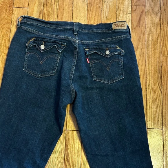 Levi's Levi Strauss 515 Boot Cut dark blue jeans sz 12 LONG 12L stretch - Picture 1 of 2